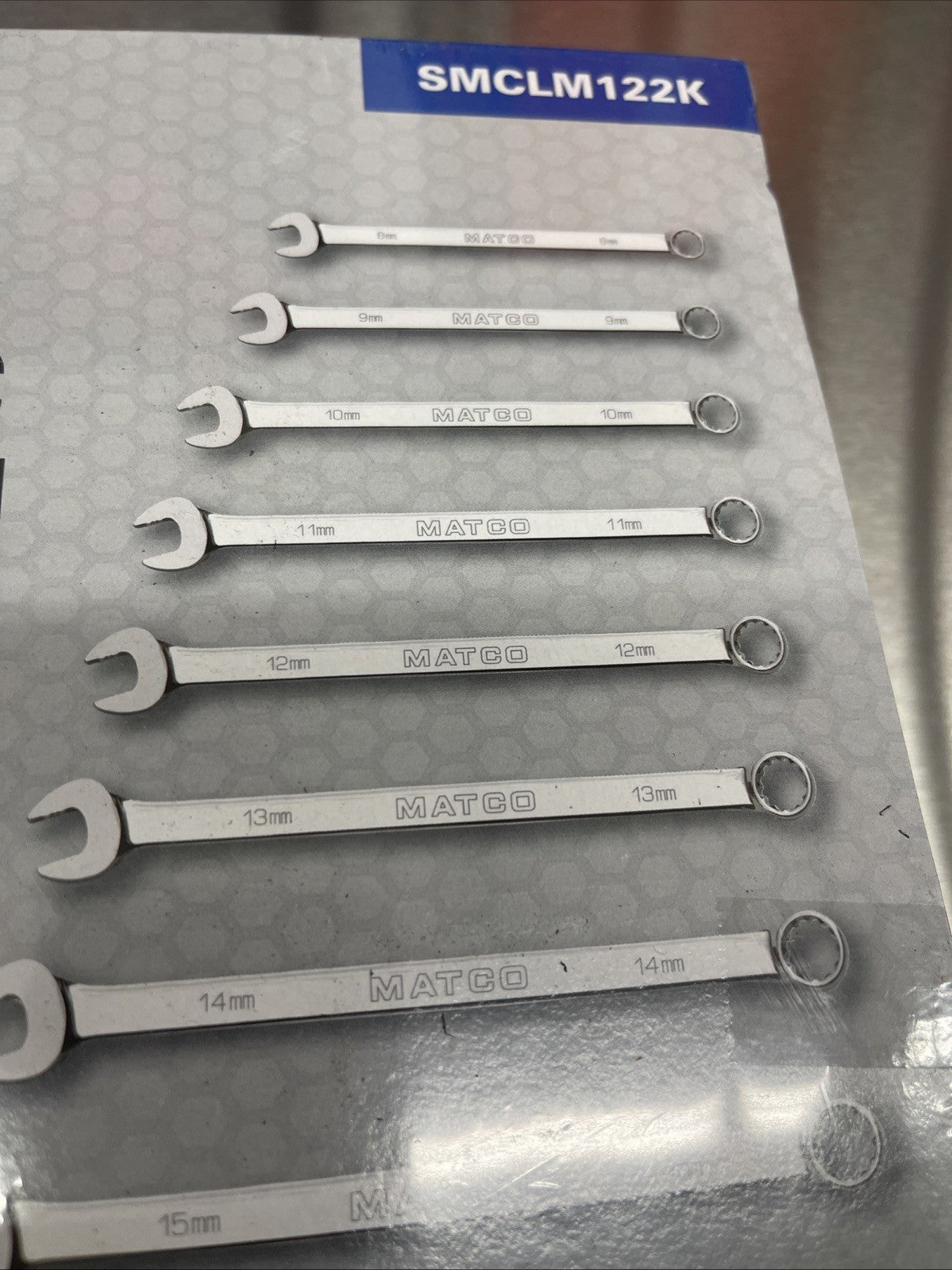 MATCO   SMCLM122K 12 pc.  Long combination  wrench set Metric 8 -19mm  New