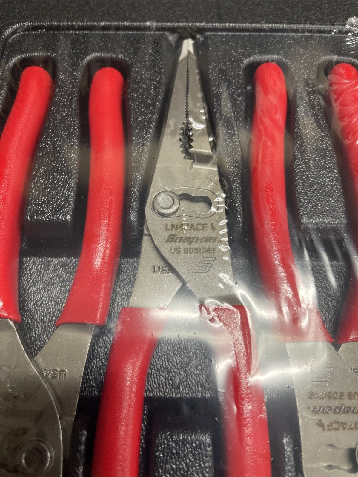 Snap-on Tools USA NEW RED 3pc Soft Grip Slip Joint Pliers Lot Set PL347ACF