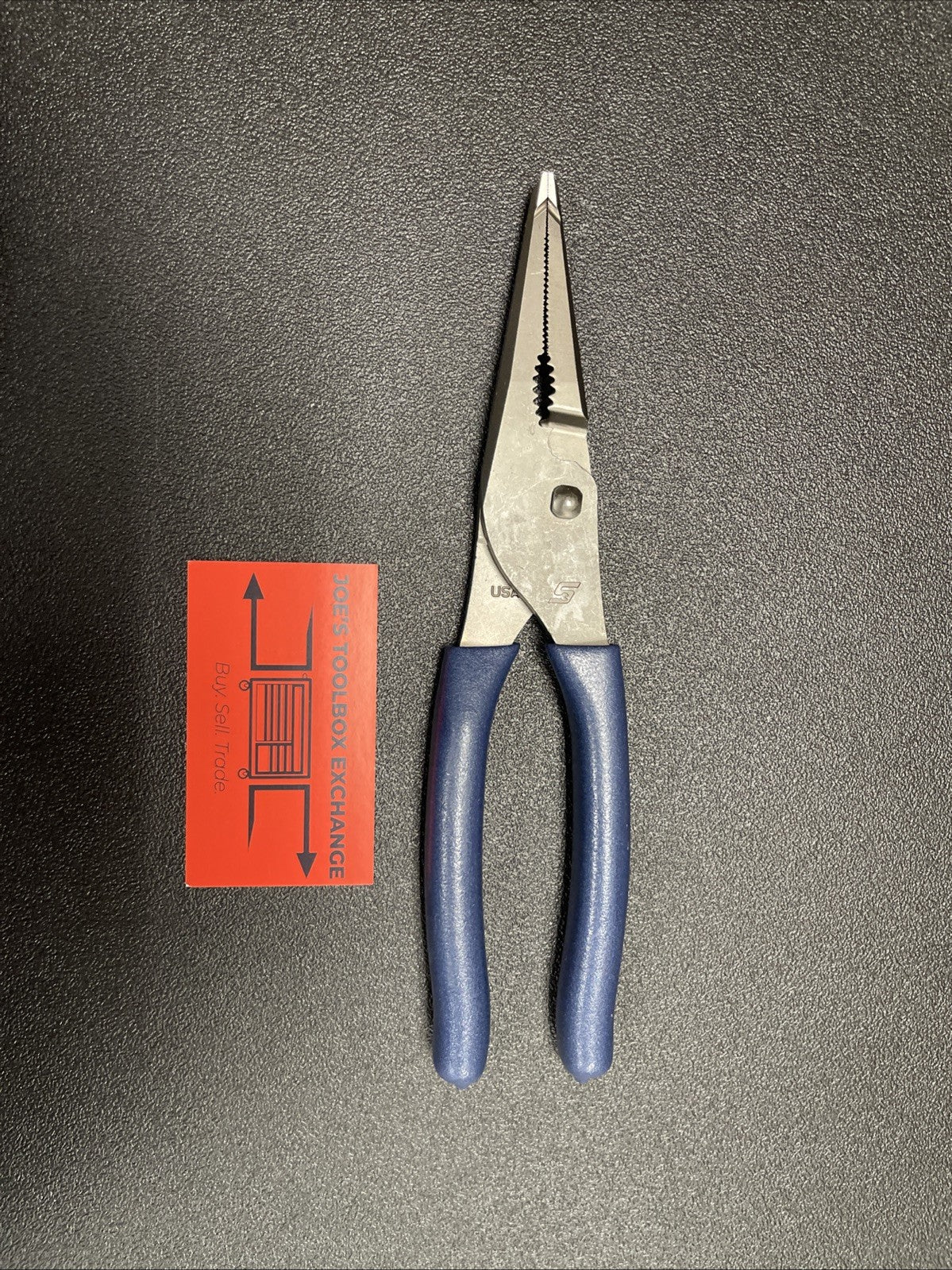Snap-on Tools NEW POWER BLUE 9" Soft Grip Long Nose Slip Joint Pliers LN47ACFMB