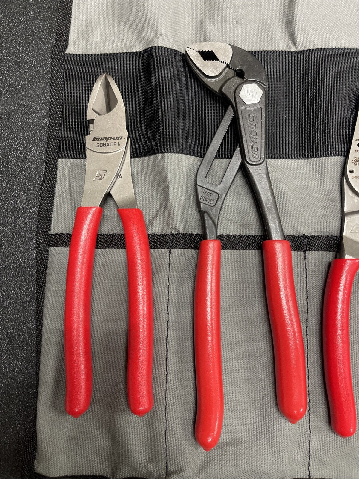 NEW Snap On 4pc Plier Set ( 388ACF + PWCS9AF + LN47ACF + AWPBX10) PL4TGKB1