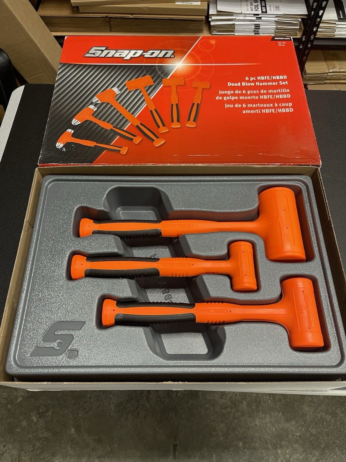 SNAP ON TOOLS HBFEBD106 O ORANGE Dead Blow Hammers 6Pc Ball Peen 16oz 32oz 56oz+