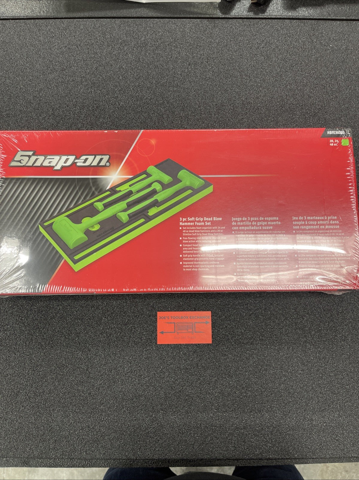 Snap-on 3pc Green Dead Blow Hammer Foam Set HBFE302FG (20 oz 24 oz 48 oz)