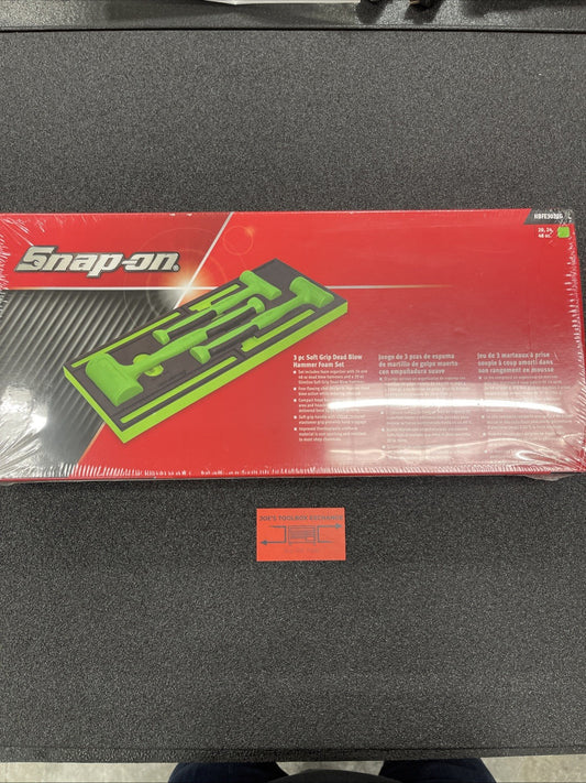 Snap-on 3pc Green Dead Blow Hammer Foam Set HBFE302FG (20 oz 24 oz 48 oz)