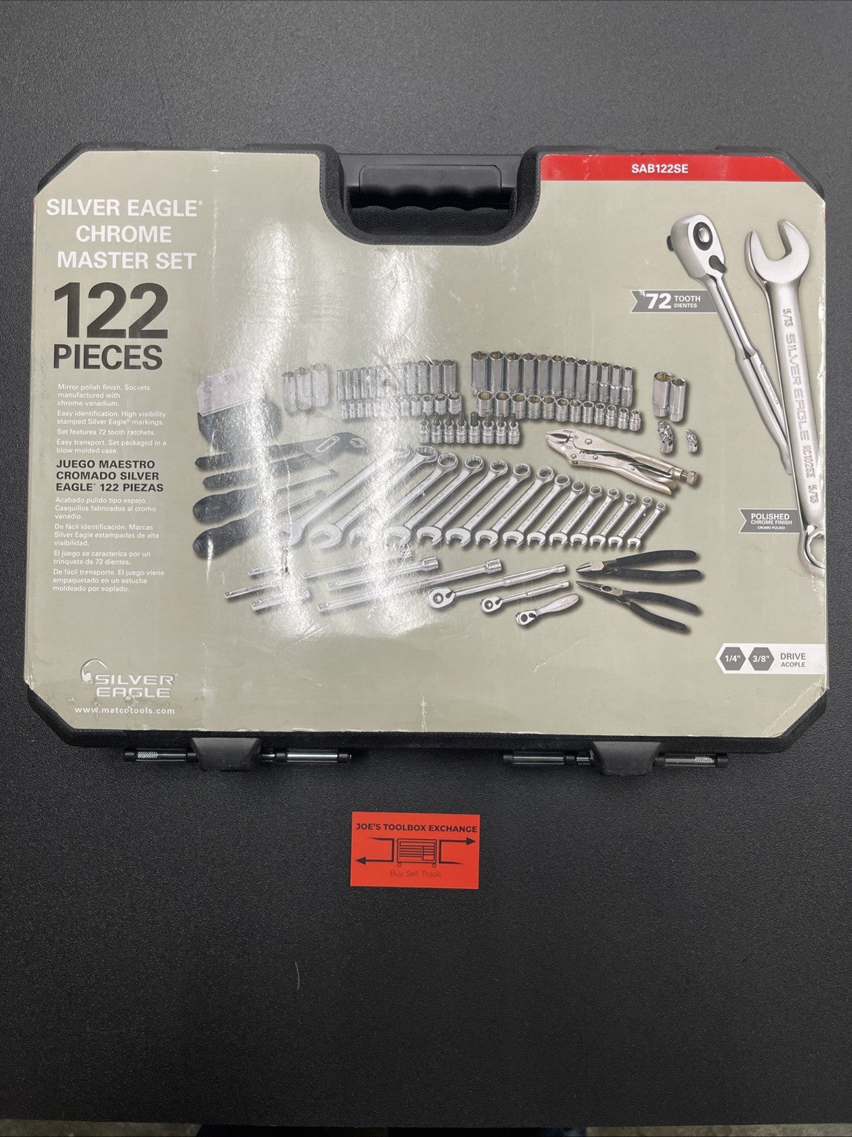 Matco Tools SAB122SE 122 PIECE 1/4" & 3/8" DRIVE SILVER EAGLE® MASTER TOOL SET