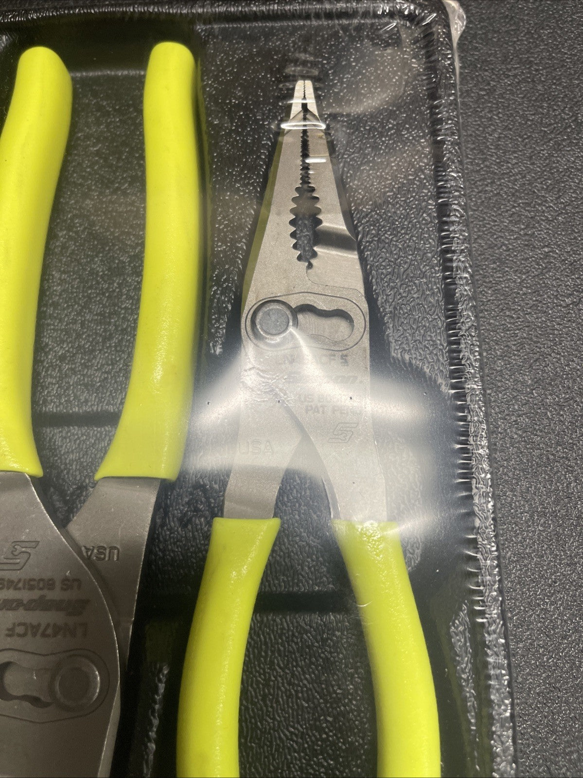 Snap-On Tools HI-VIZ 3pc Soft Grip Long Nose Slip Joint Pliers Set PL3LNSJCFHV