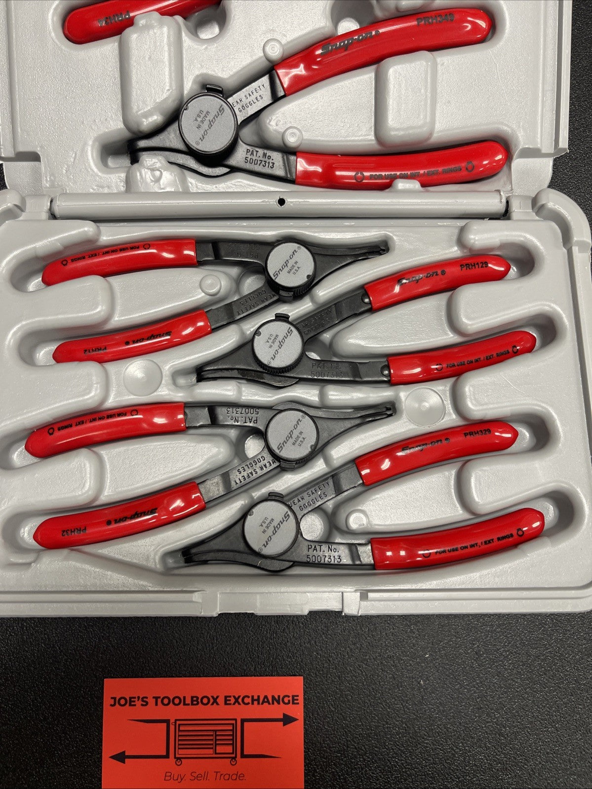 Snap-on Tools PRH406 NEW 6 Piece Convertible Retainer Ring Pliers Set With Case
