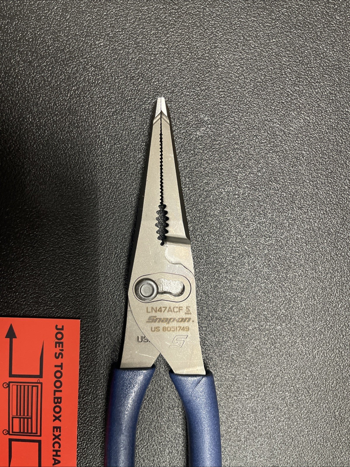 Snap-on Tools NEW POWER BLUE 9" Soft Grip Long Nose Slip Joint Pliers LN47ACFMB