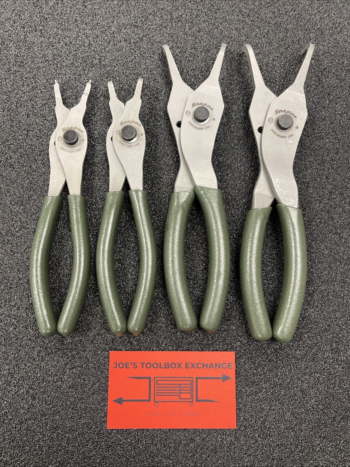 Snap-on Tools USA NEW 4-Piece COMBAT GREEN Soft Grip Snap Ring Pliers Lot Set