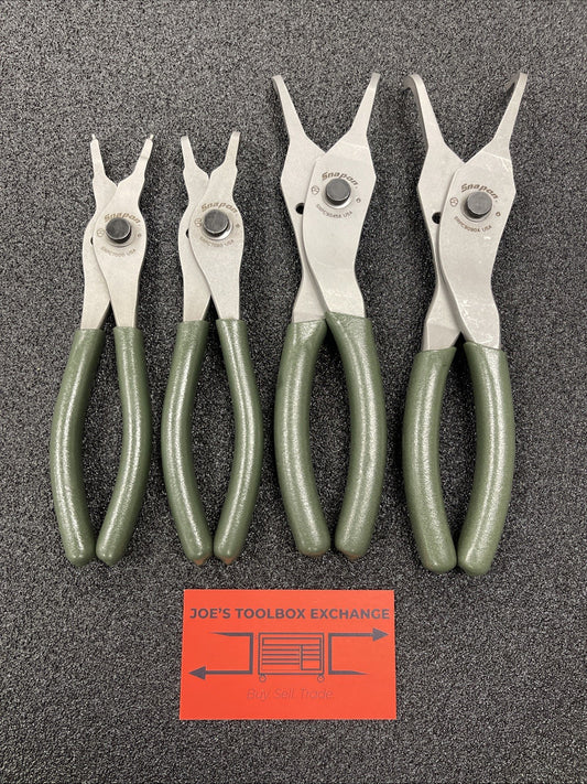 Snap-on Tools USA NEW 4-Piece COMBAT GREEN Soft Grip Snap Ring Pliers Lot Set