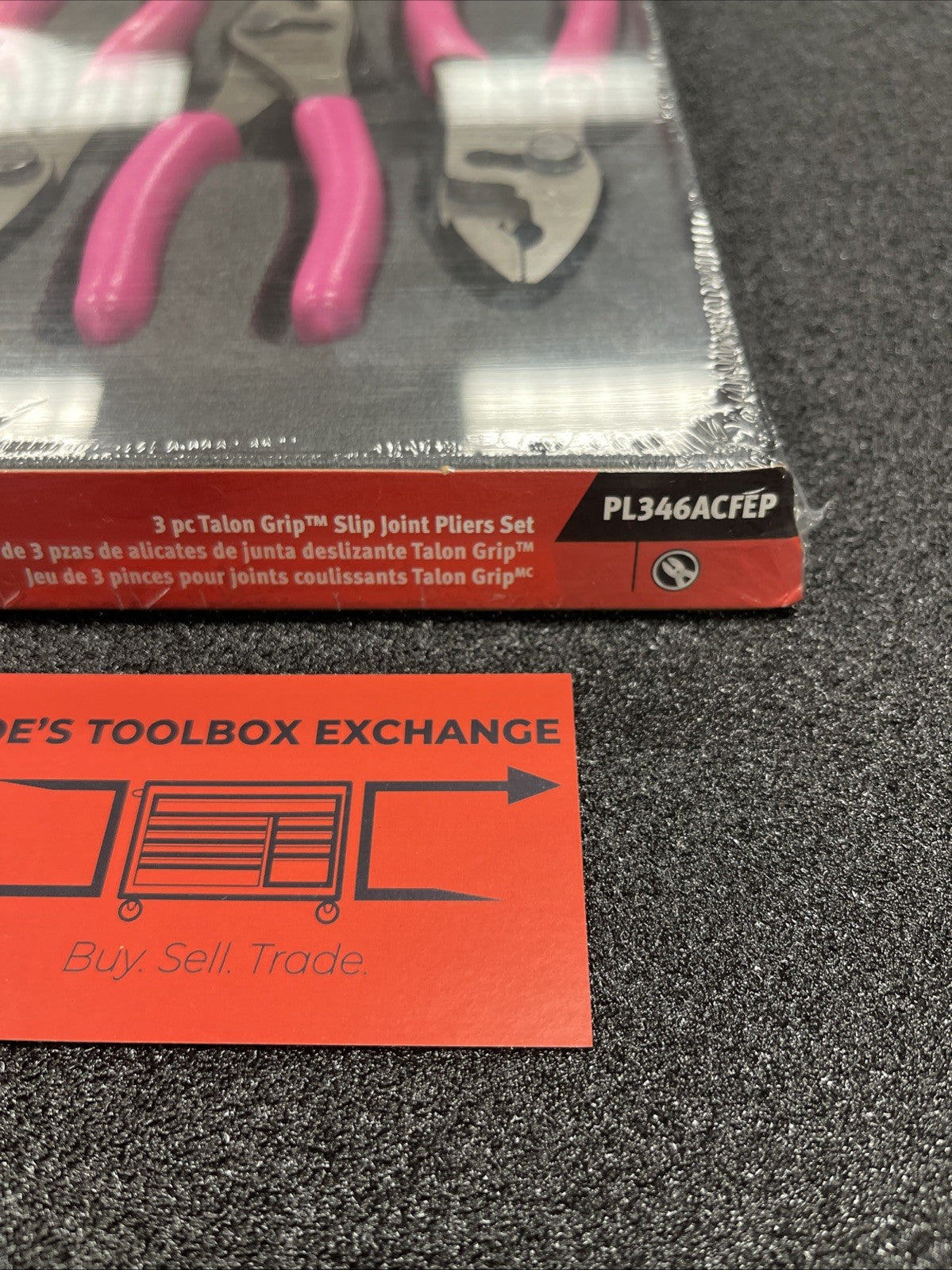 Snap-on Tools USA NEW PINK 3pc Talon Grip Slip Joint Pliers Set PL346ACFEP