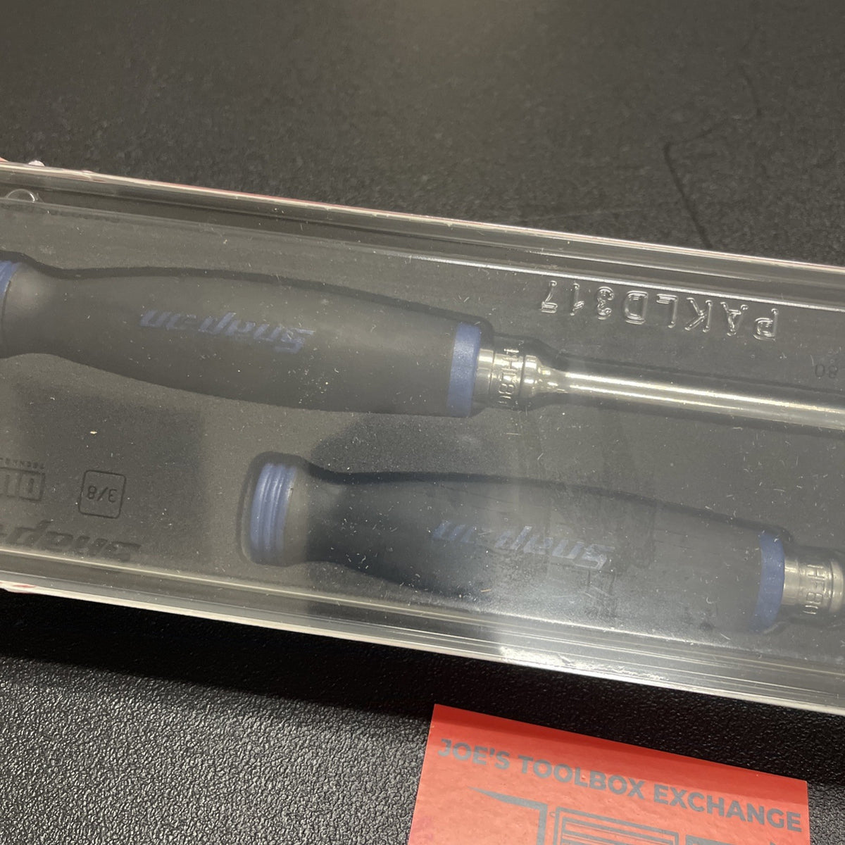 SNAP ON TOOLS  2Pc 3/8" Power Blue Soft Grip Foam Ratchet Set 202RT05FMB