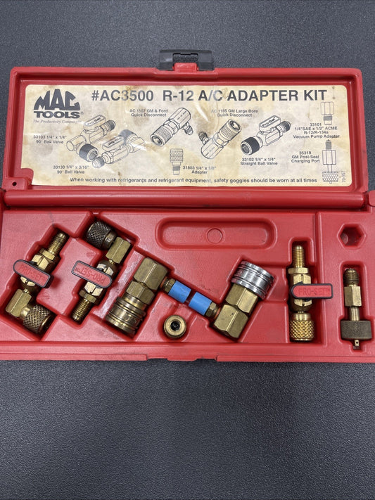 Mac Tools AC3500  R-12 A/C Adapter Kit  Pro Set