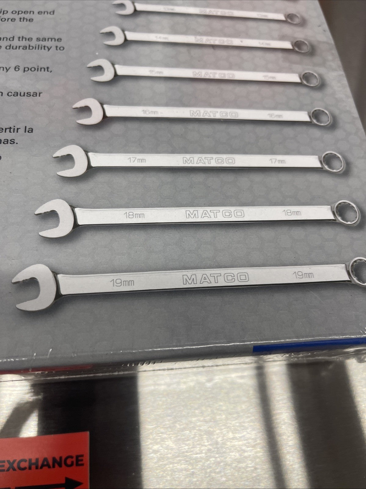 MATCO   SMCLM122K 12 pc.  Long combination  wrench set Metric 8 -19mm  New