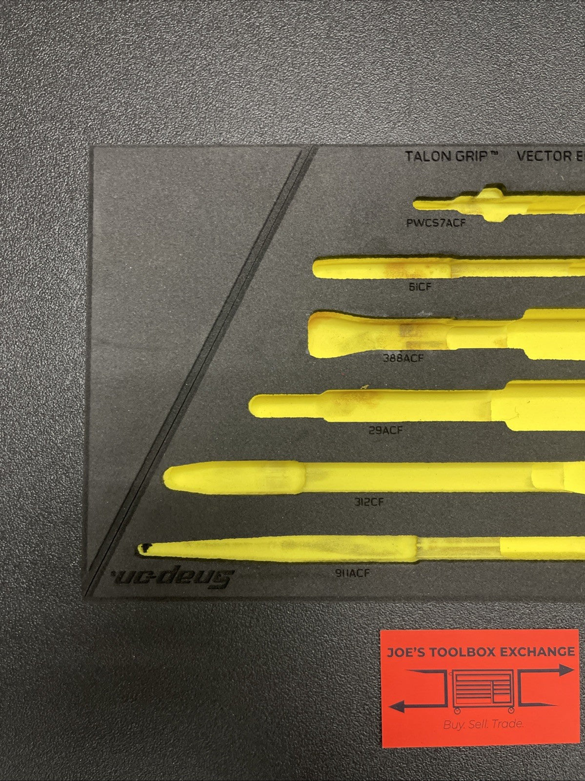 Snap-on fmpl02hv FMPL02B foam organizer6pc essential plier set Hi Viz Yellow