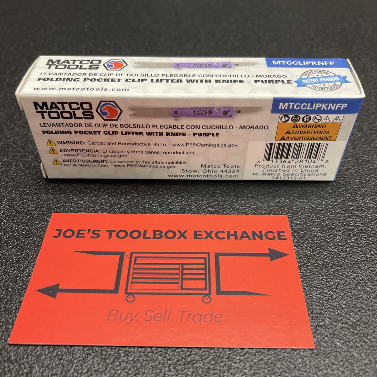 Matco Tools Purple. Folding Panel Clip Lifter Popper Pocket Knife MTCCLIPKNFP