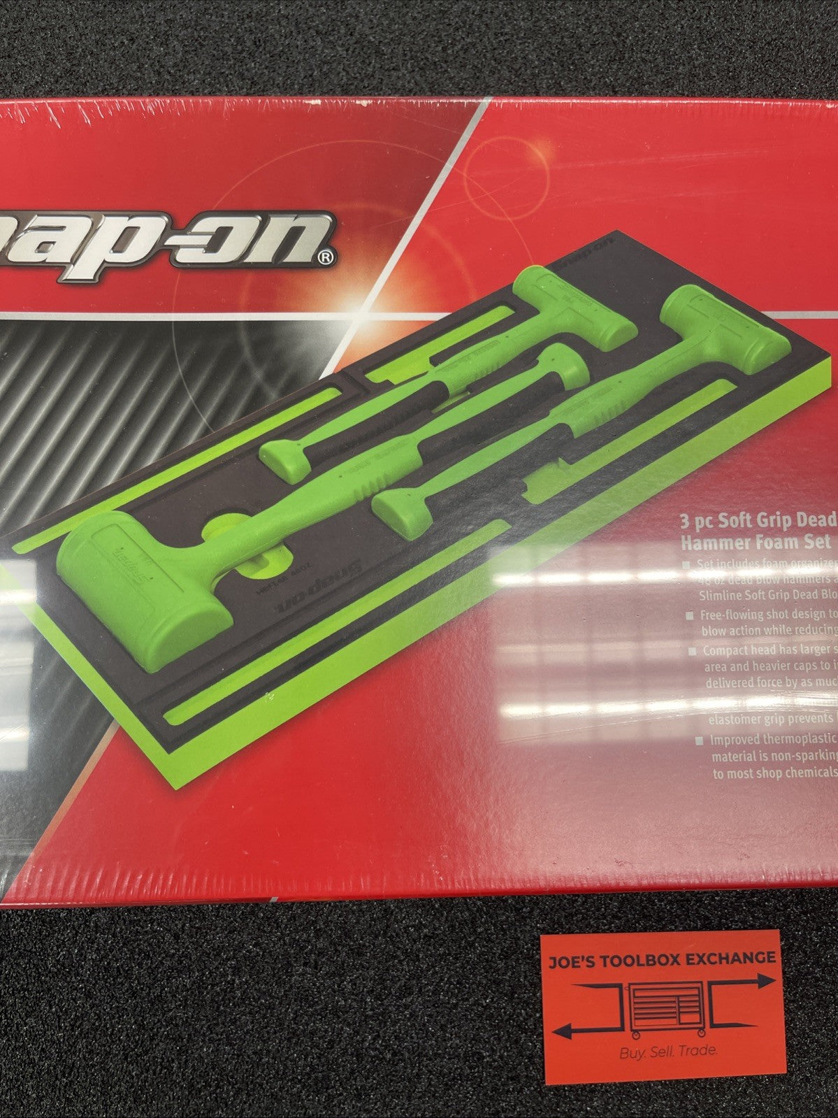Snap-on 3pc Green Dead Blow Hammer Foam Set HBFE302FG (20 oz 24 oz 48 oz)