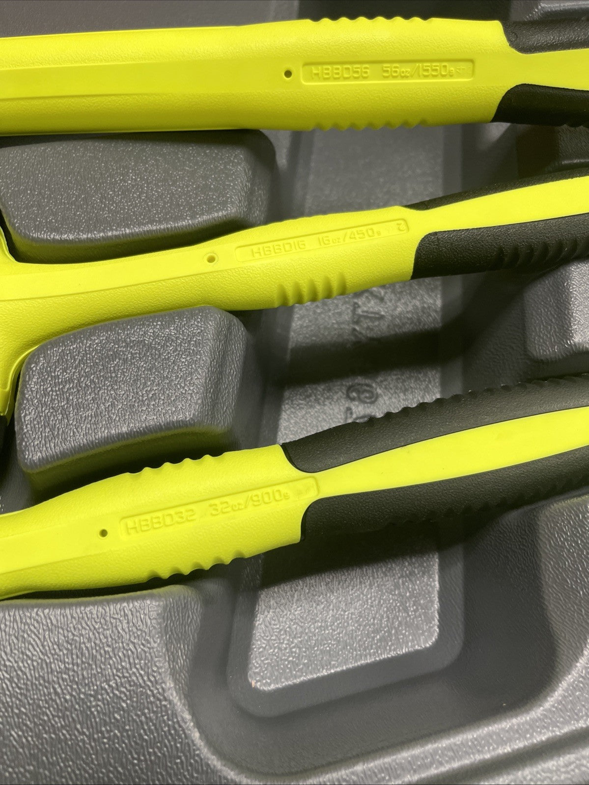 SNAP ON TOOLS HBFEBD106 HV HI-VIZ Dead Blow Hammers 6Pc Ball Peen 16, 32, 56oz +