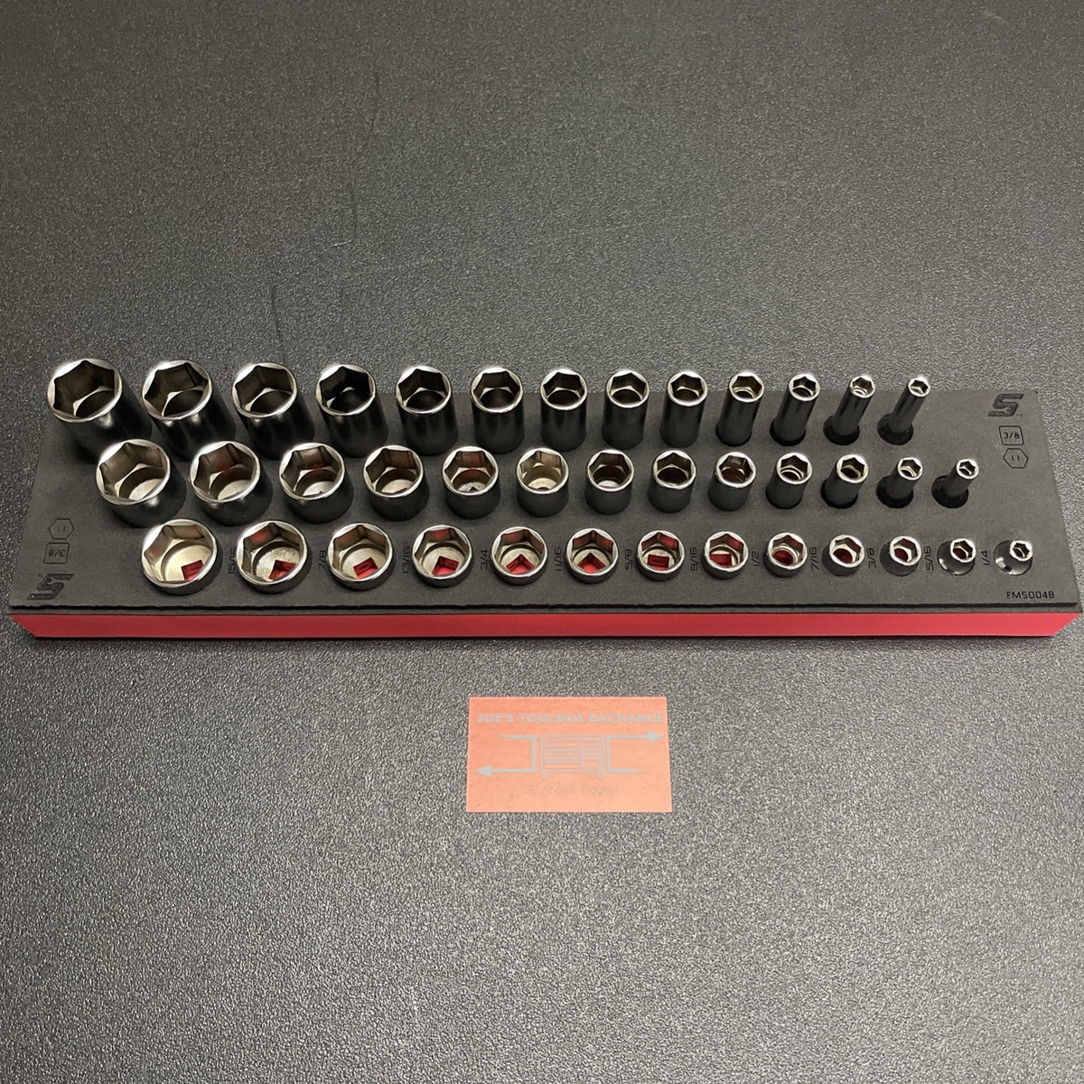 Snap-on Tools NEW 39pc SAE 3/8" Drive 6pt Shallow / Semi / Deep Master Foam Set