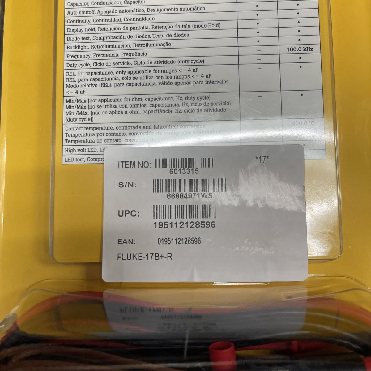 Fluke 17B+ CAT III 6000 Count Digital Multimeter 1000V Temp Frequency