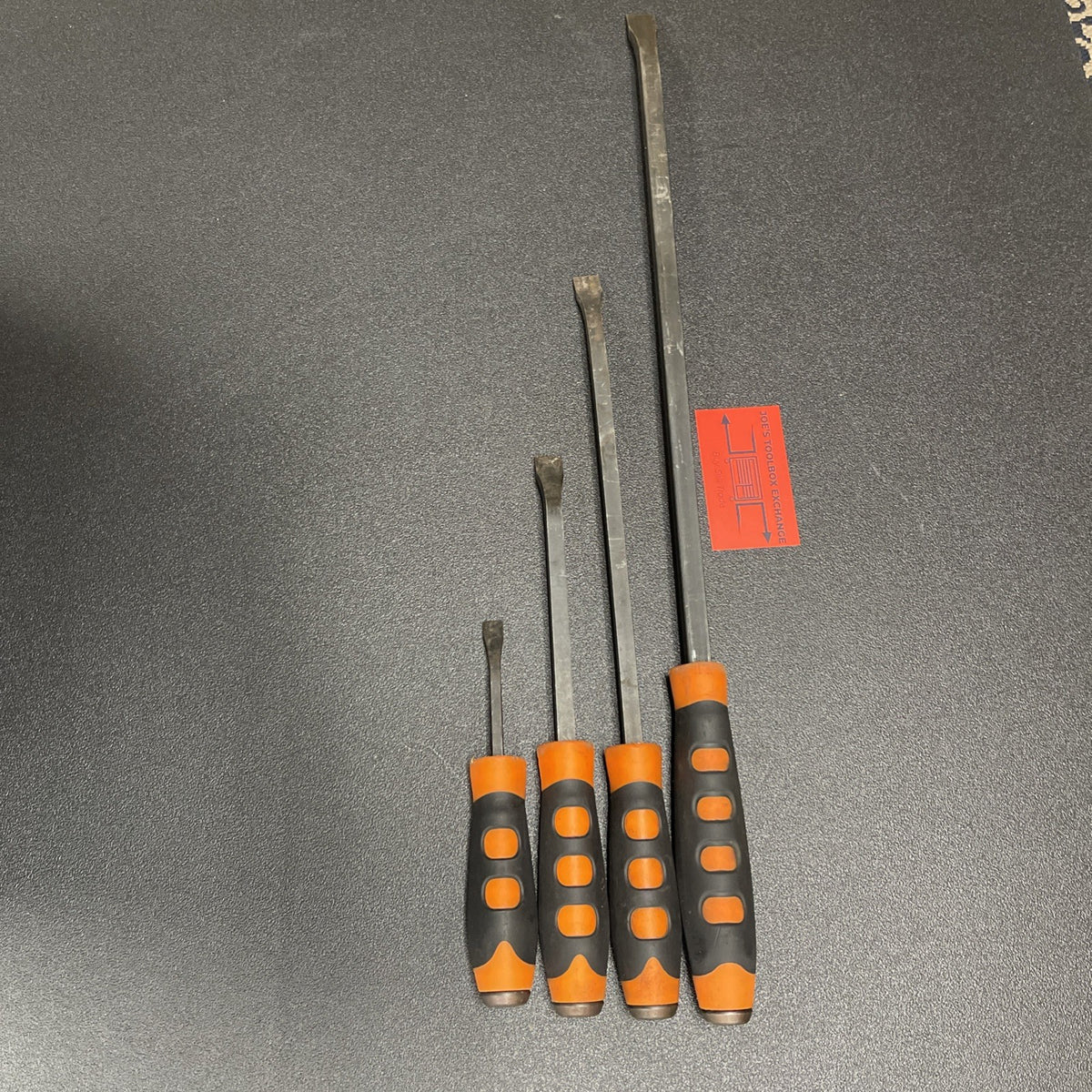 Matco Tools PBSO4C 4 Piece Curved Tip Pry Bar Set Orange Made in USA