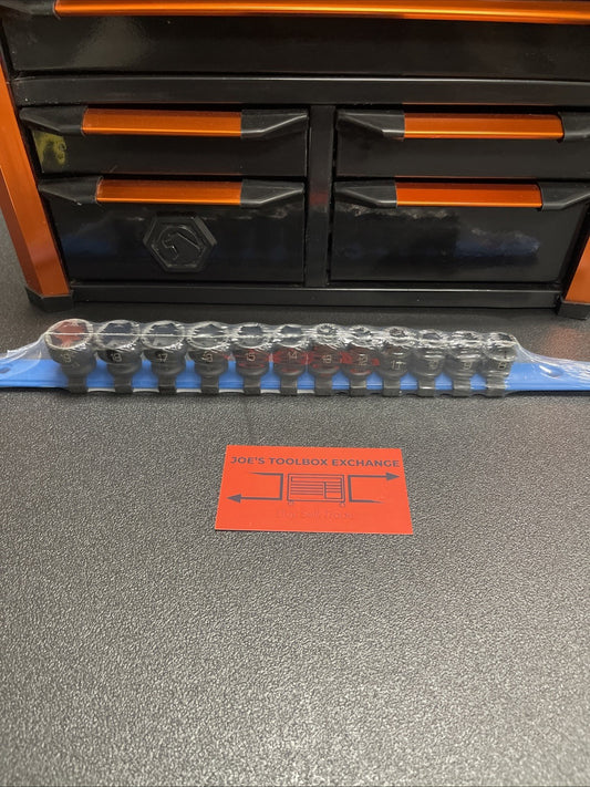 Matco SBSPM126V 12 PIECE 3/8" DRIVE METRIC 6 POINT ADV STUBBY IMPACT SOCKET SET