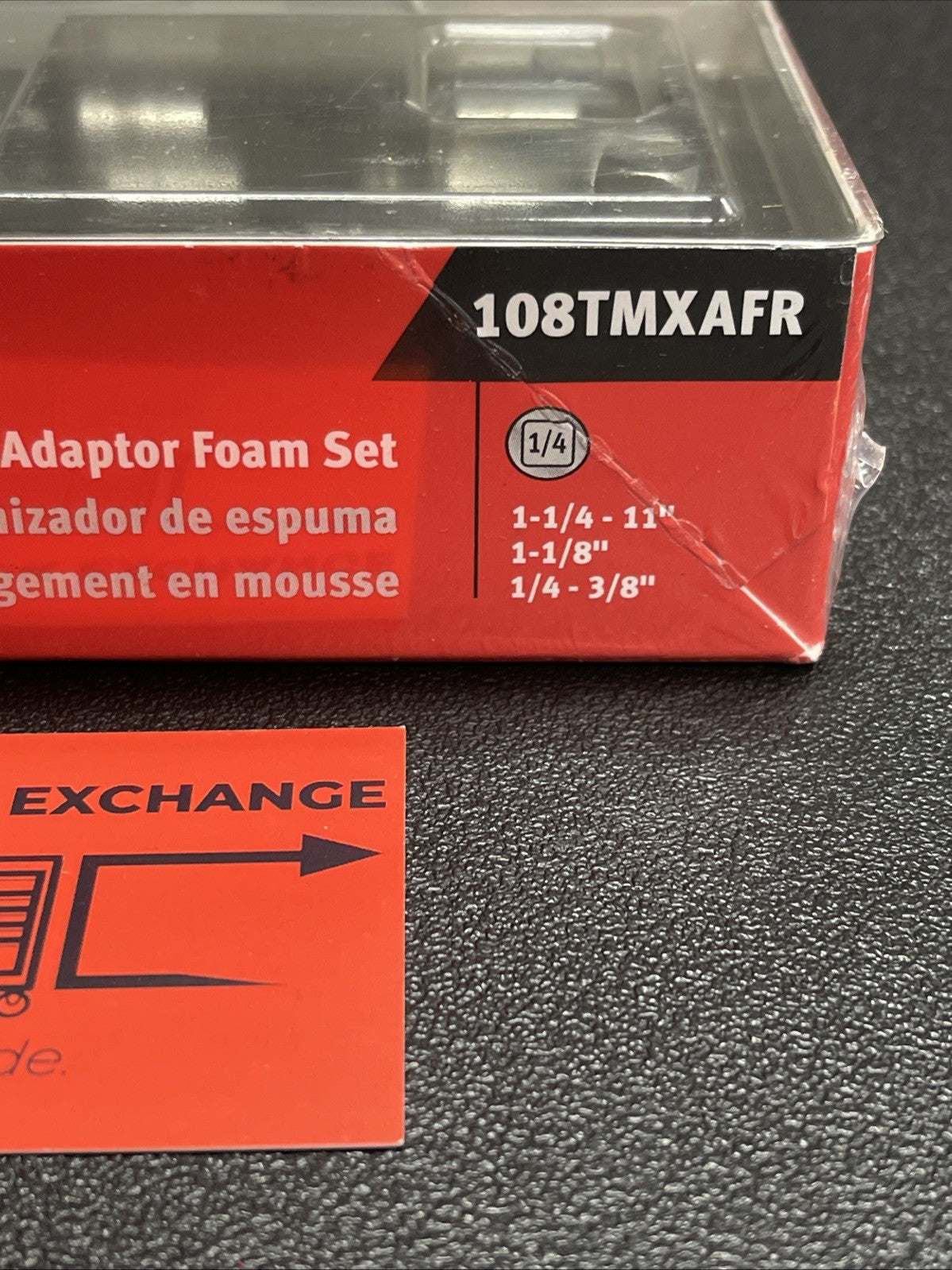 Snap-on Tools NEW RED Foam 8pc 1/4" Drive Extension & Adaptor Foam Set 108TMXAFR