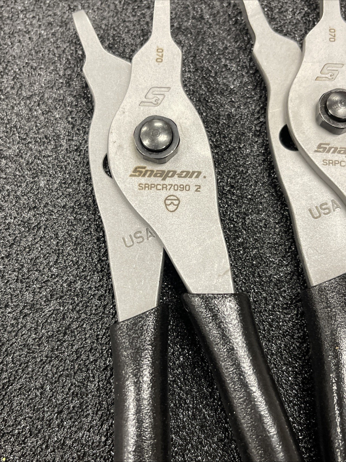 Snap-on Tools USA NEW 3pc BLACK Soft Grip Tip Snap Ring Pliers Lot Set