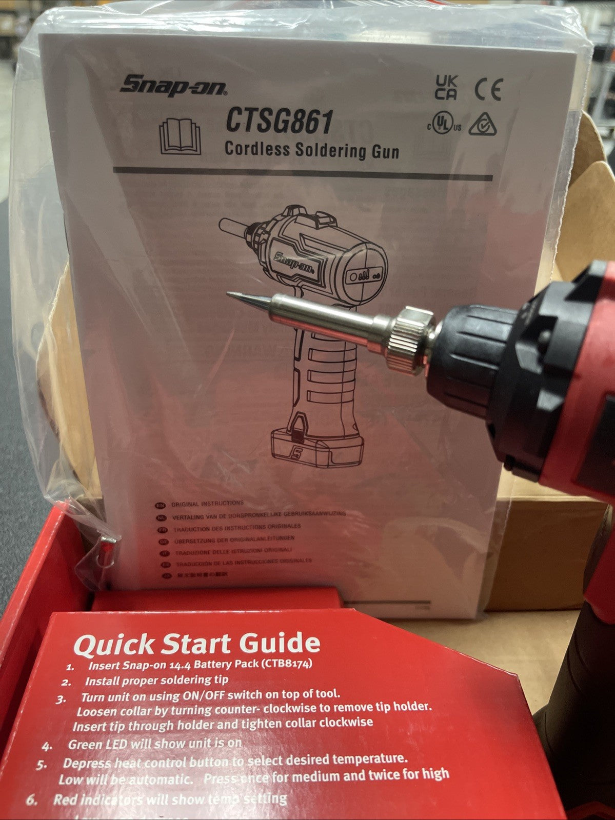 SNAP ON TOOLS CTSG861DB  14.4V Micro Lithium Cordless Soldering Gun Bare Tool