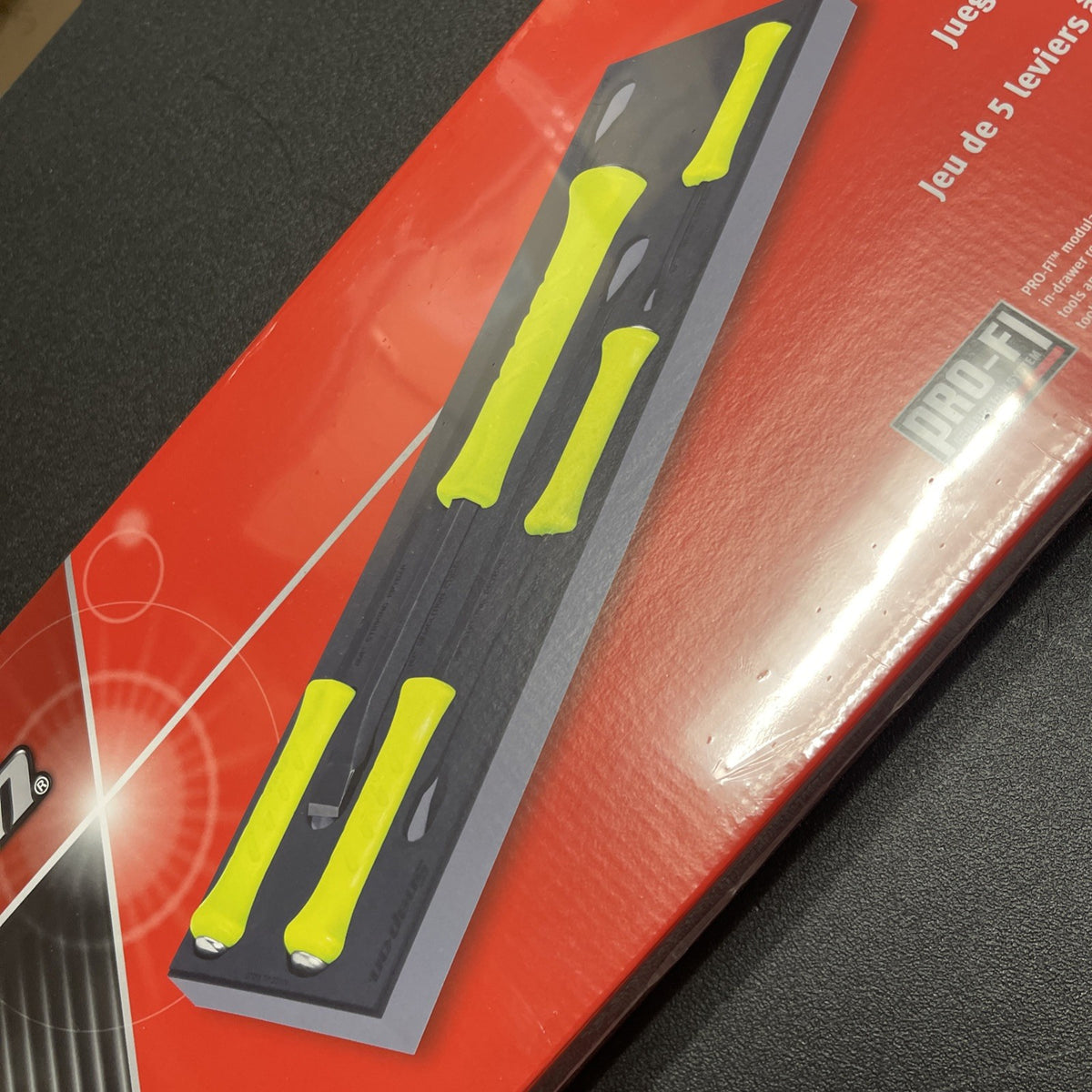 Snap-on USA NEW 5-Piece HI-Viz Striking Prybar & Chisel Foam Set SPBSDC705DTFHV
