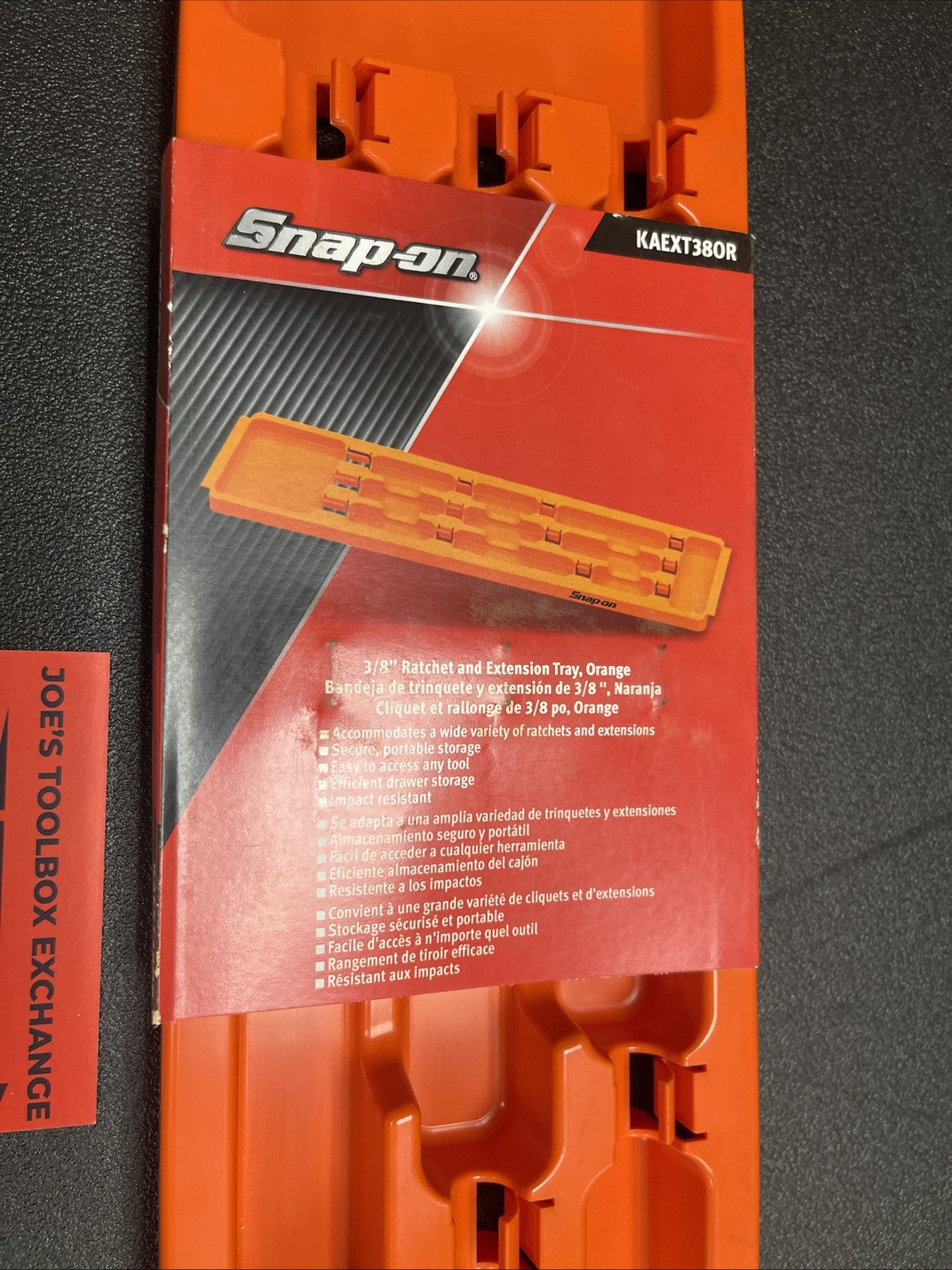 Snap-on Tools USA NEW ORANGE 3/8" Drive Extension & Ratchet Organizer KAEXT38OR