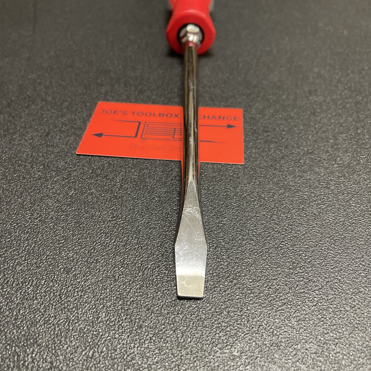 Snap-on Tools NEW USA RED Hard Handle 3/8" Flat Head / Slotted Screwdriver SHD8