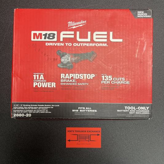 Milwaukee 2888-20 M18 FUEL 4-1/2"/5 Variable Speed Braking Grinder Paddle Switch
