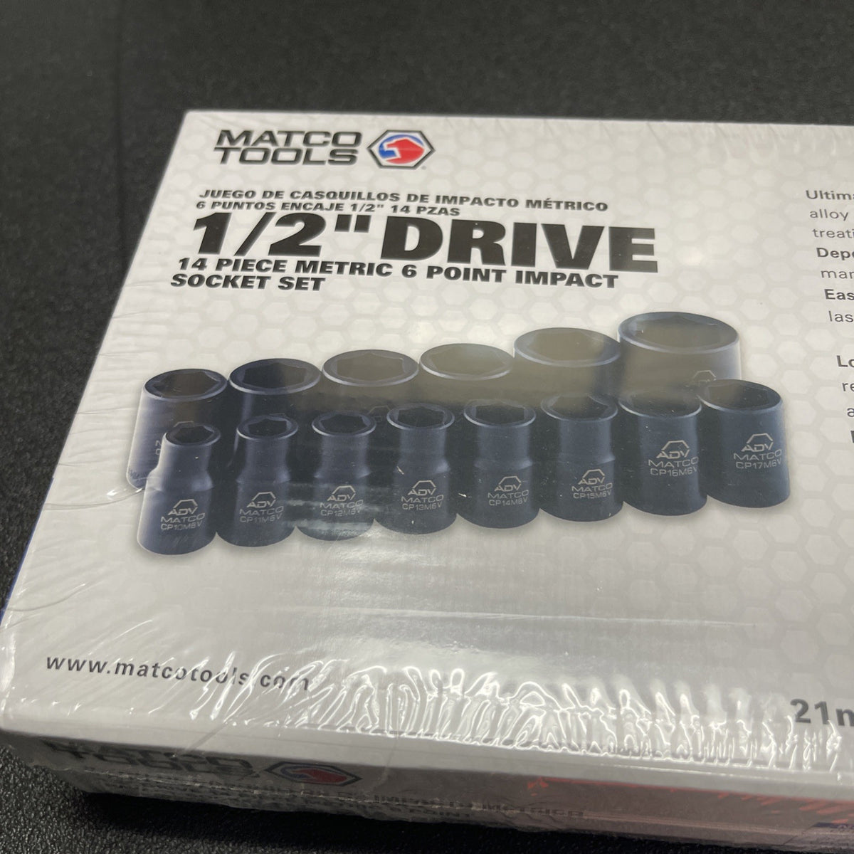 MATCO SCPM146VA 1/2" Drive Metric 6 pt. Impact socket set NEW 10-24mm