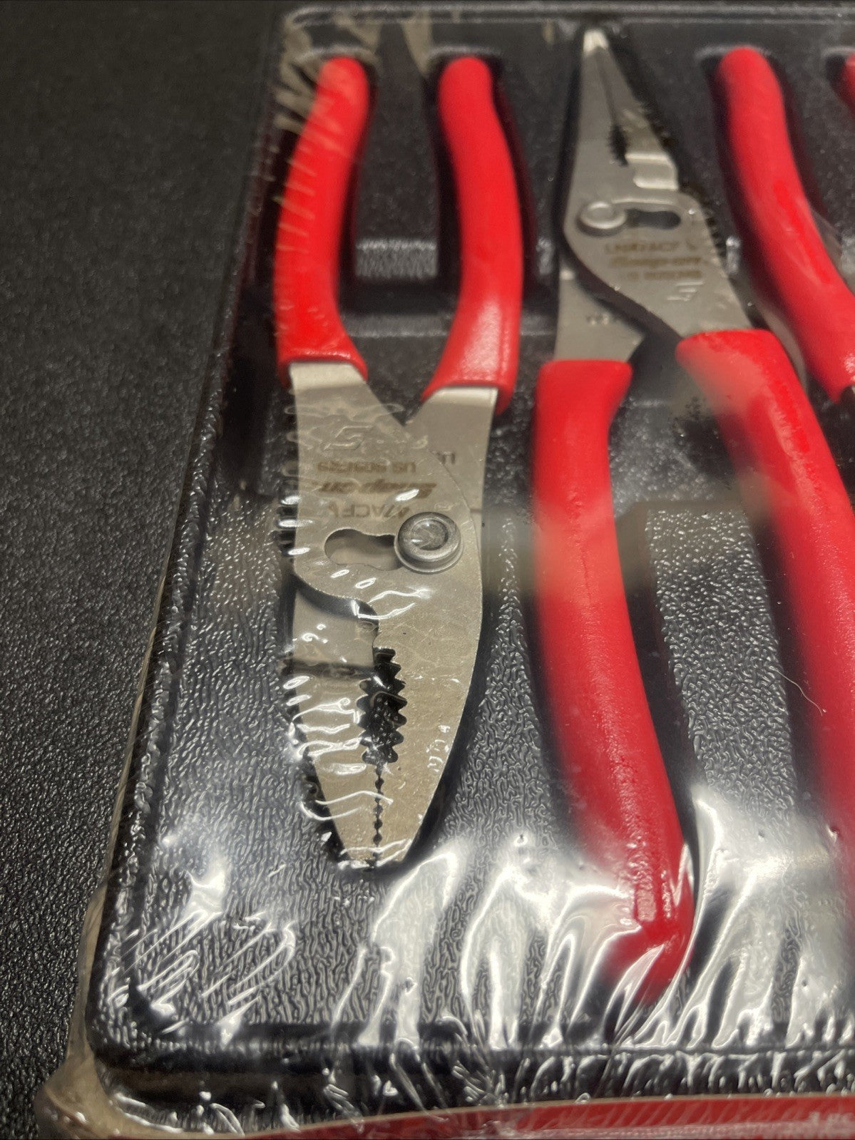 Snap-on Tools USA NEW RED 3pc Soft Grip Slip Joint Pliers Lot Set PL347ACF