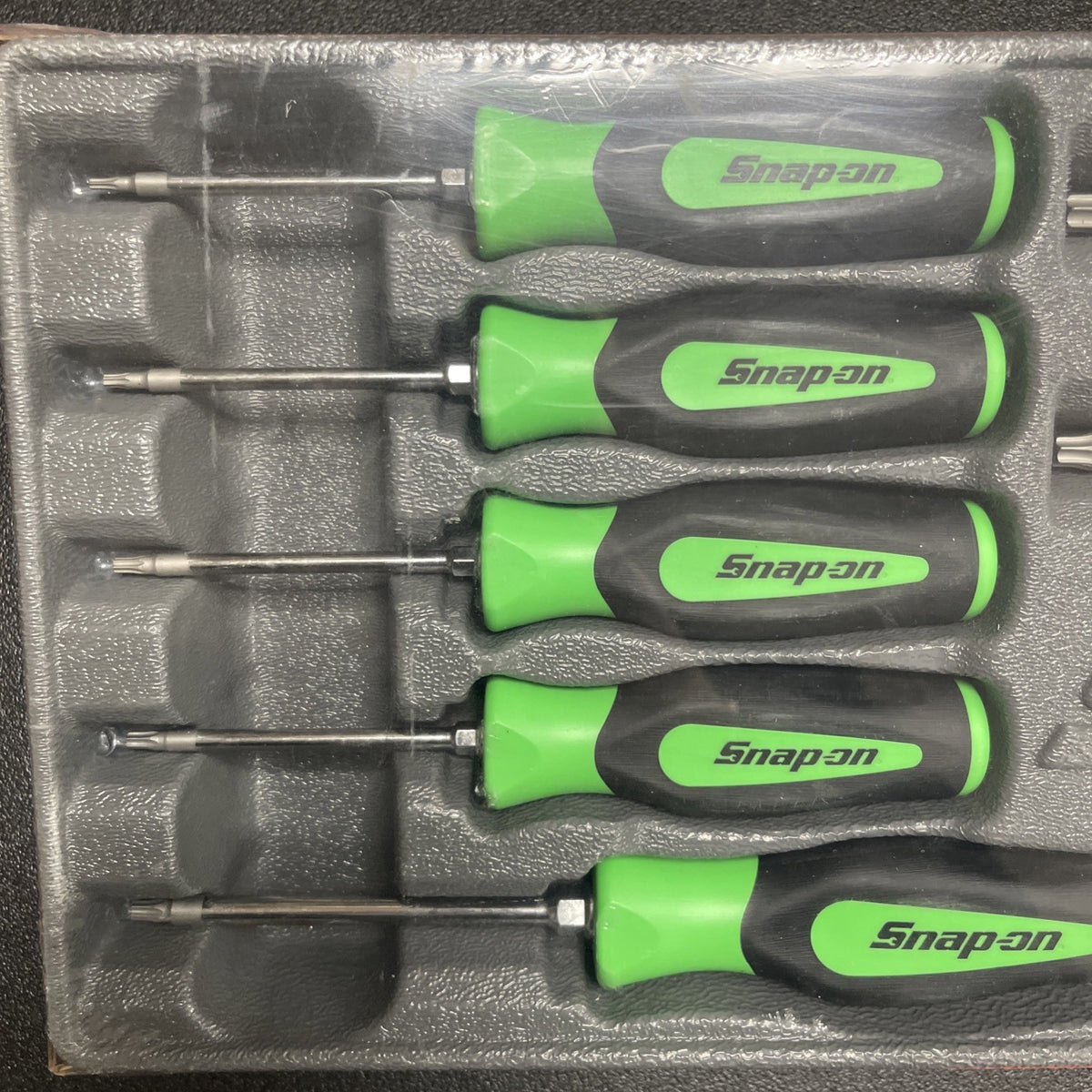 Snap-on Tools NEW 9pc GREEN Soft Grip T8 - T45 TORX Screwdriver Set SGDTX90BG