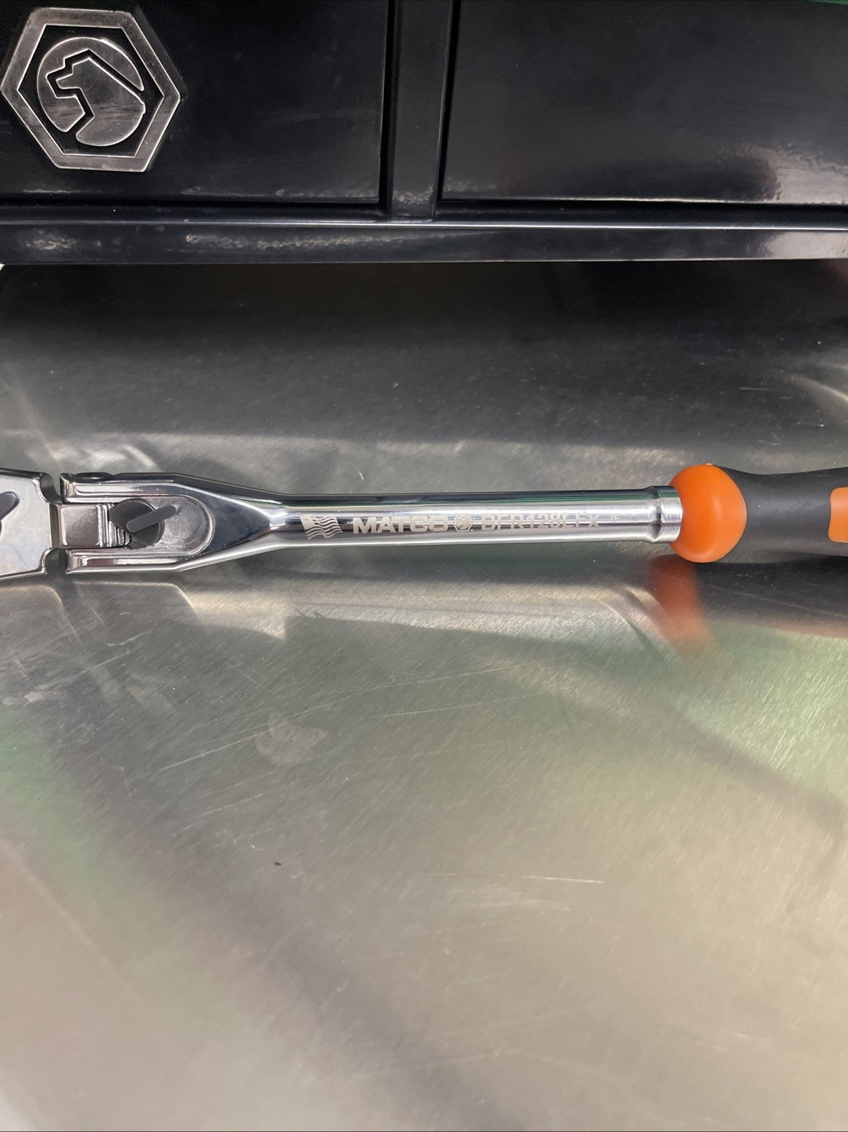 NEW! Matco Tools BFR128LFM 3/8" DRIVE 12-1/2" LOCKING FLEX HEAD RATCHET Orange