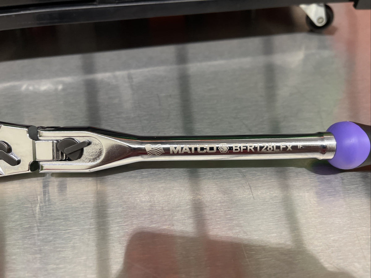 NEW Matco Tools BFR128LFP 3/8" DRIVE 12-1/2" LOCKING FLEX HEAD RATCHET PURPLE