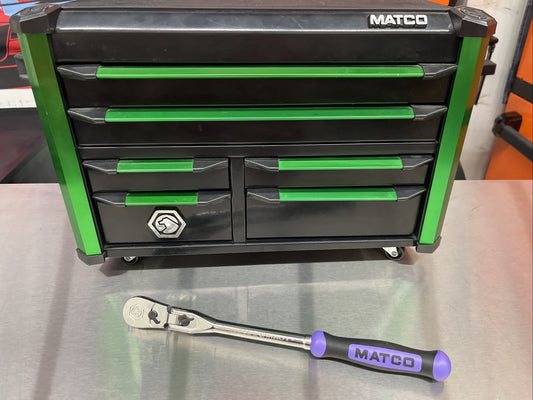 NEW Matco Tools BFR128LFP 3/8" DRIVE 12-1/2" LOCKING FLEX HEAD RATCHET PURPLE