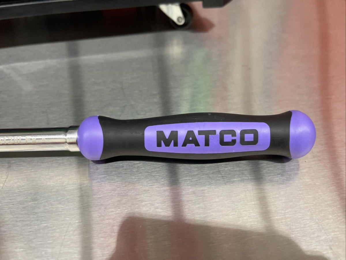 NEW Matco Tools BFR128LFP 3/8" DRIVE 12-1/2" LOCKING FLEX HEAD RATCHET PURPLE