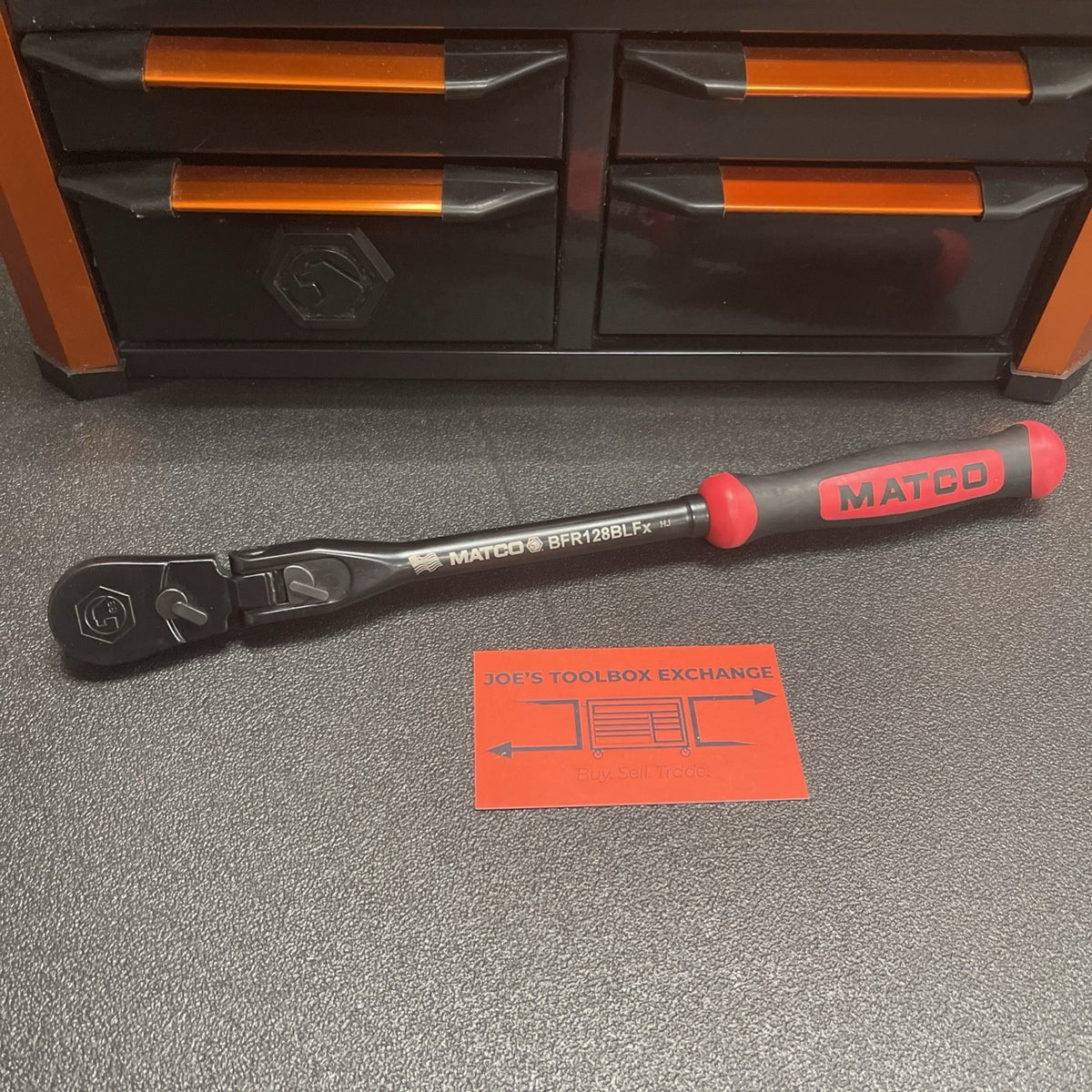 MATCO BFR128BLFR 3/8" DR 12-1/2" 88 TOOTH BLACK CHROME LOCKING FLEX RATCHET RED