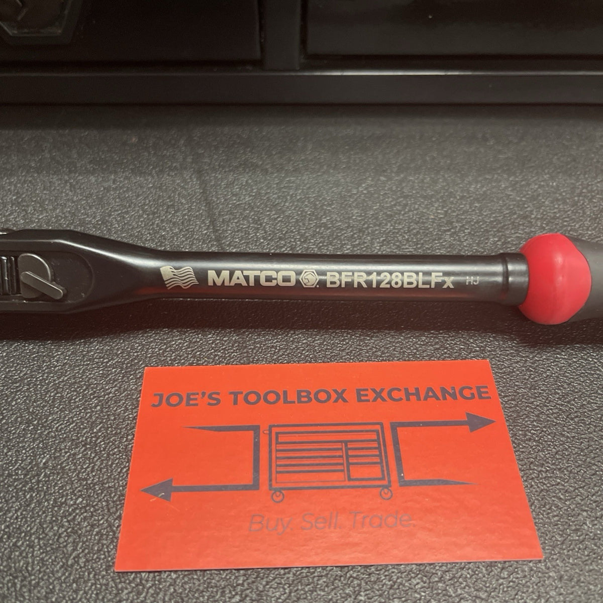 MATCO BFR128BLFR 3/8" DR 12-1/2" 88 TOOTH BLACK CHROME LOCKING FLEX RATCHET RED